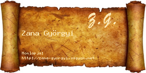 Zana Györgyi névjegykártya